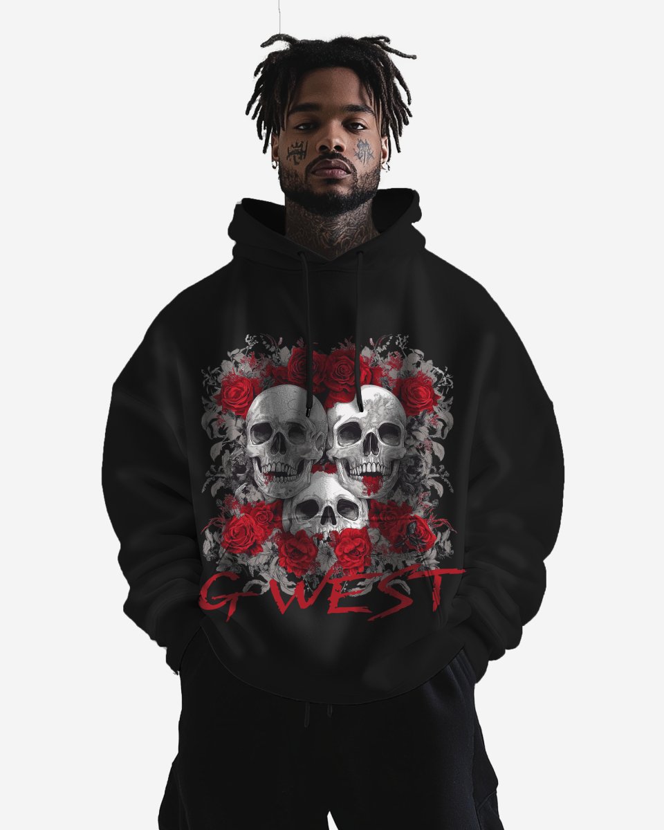 G West Roses And Bones Oversize Hoodie - G West