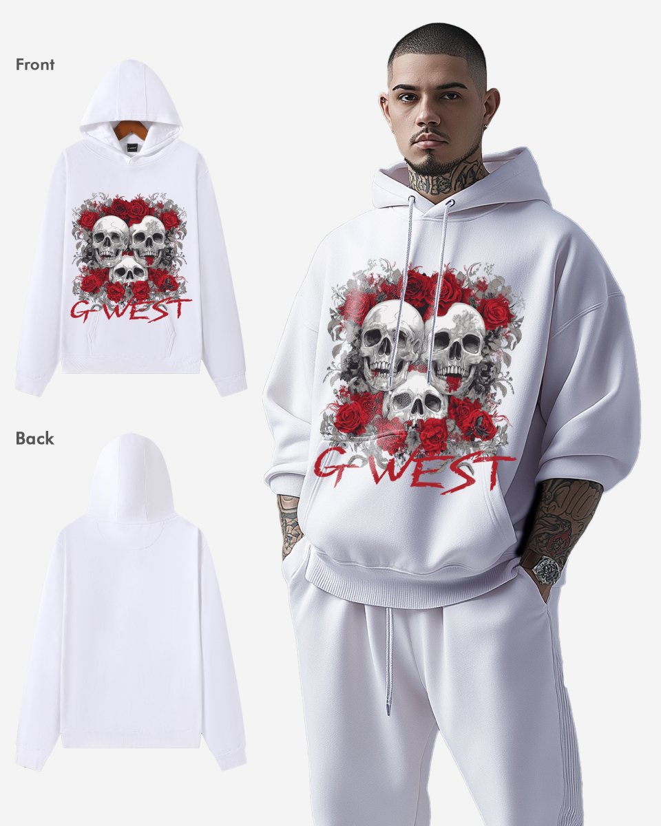 G West Roses And Bones Oversize Hoodie - G West