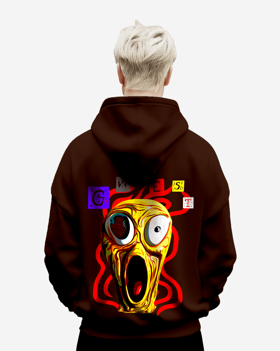 G West Screaming Yellow Face Oversize Hoodie - G West