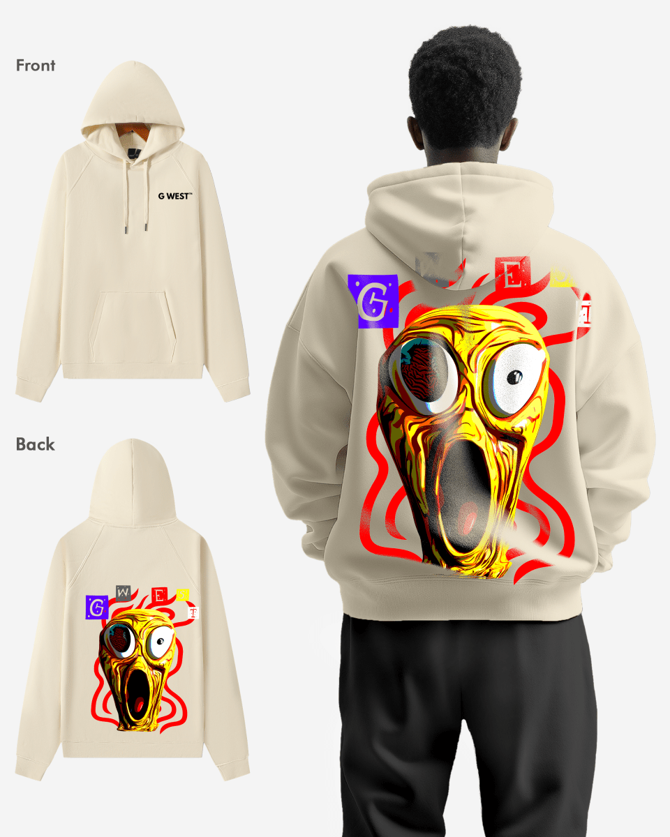 G West Screaming Yellow Face Oversize Hoodie - G West