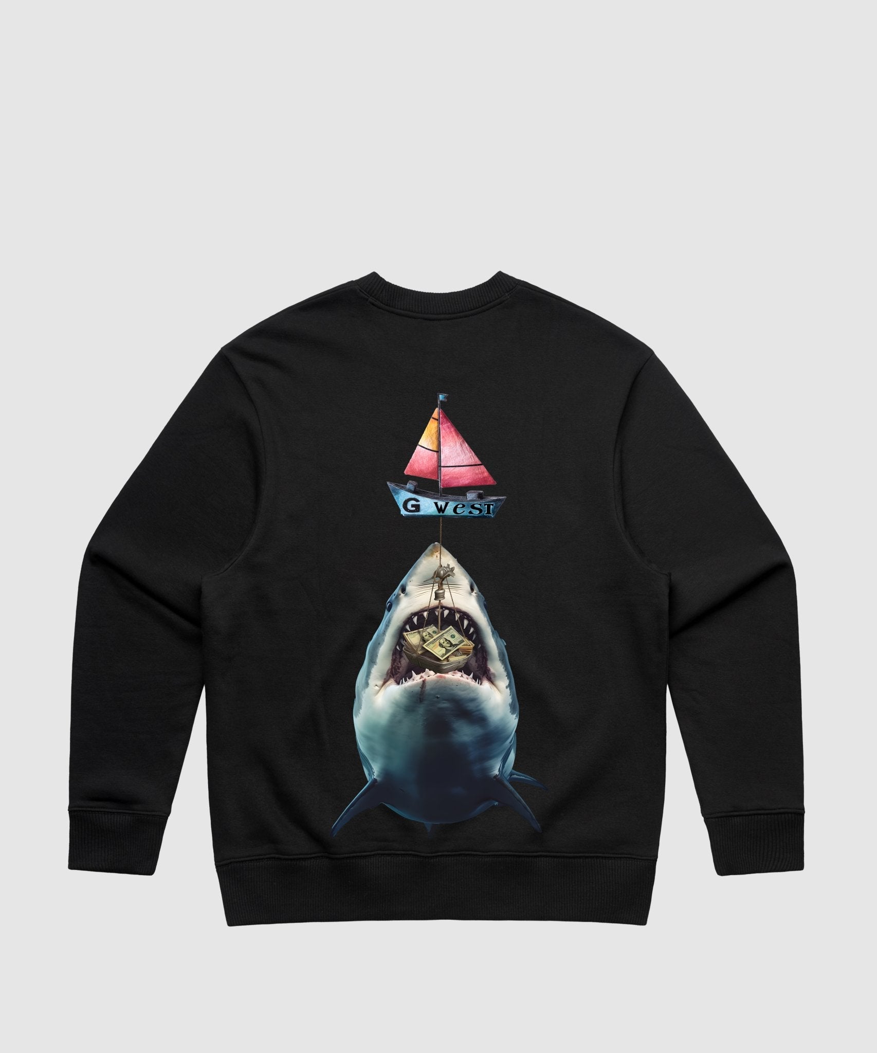 G WEST SHARK BAIT HEAVY PREMIUM CREWNECK - 6 COLORS - G West