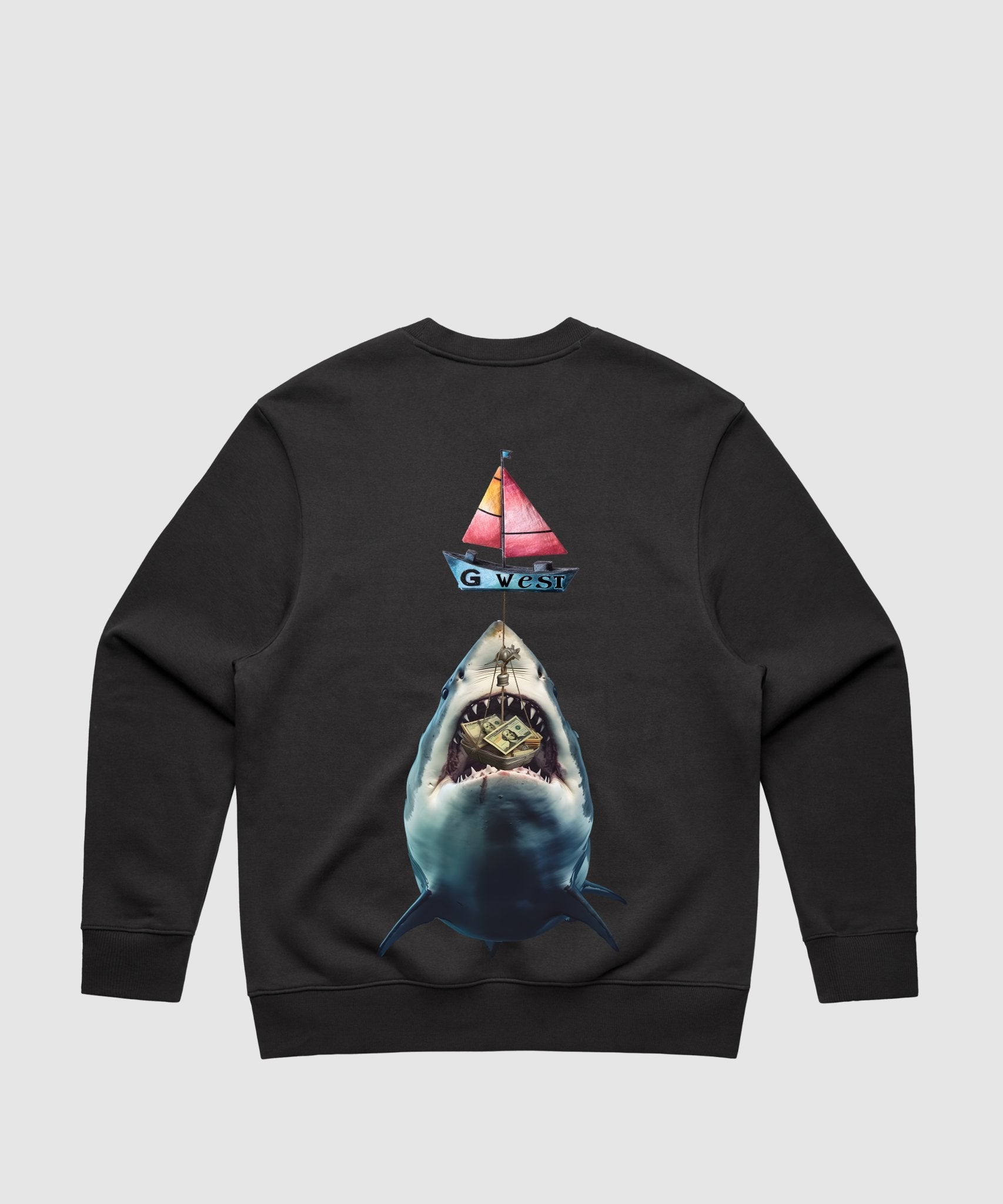 G WEST SHARK BAIT HEAVY PREMIUM CREWNECK - 6 COLORS - G West