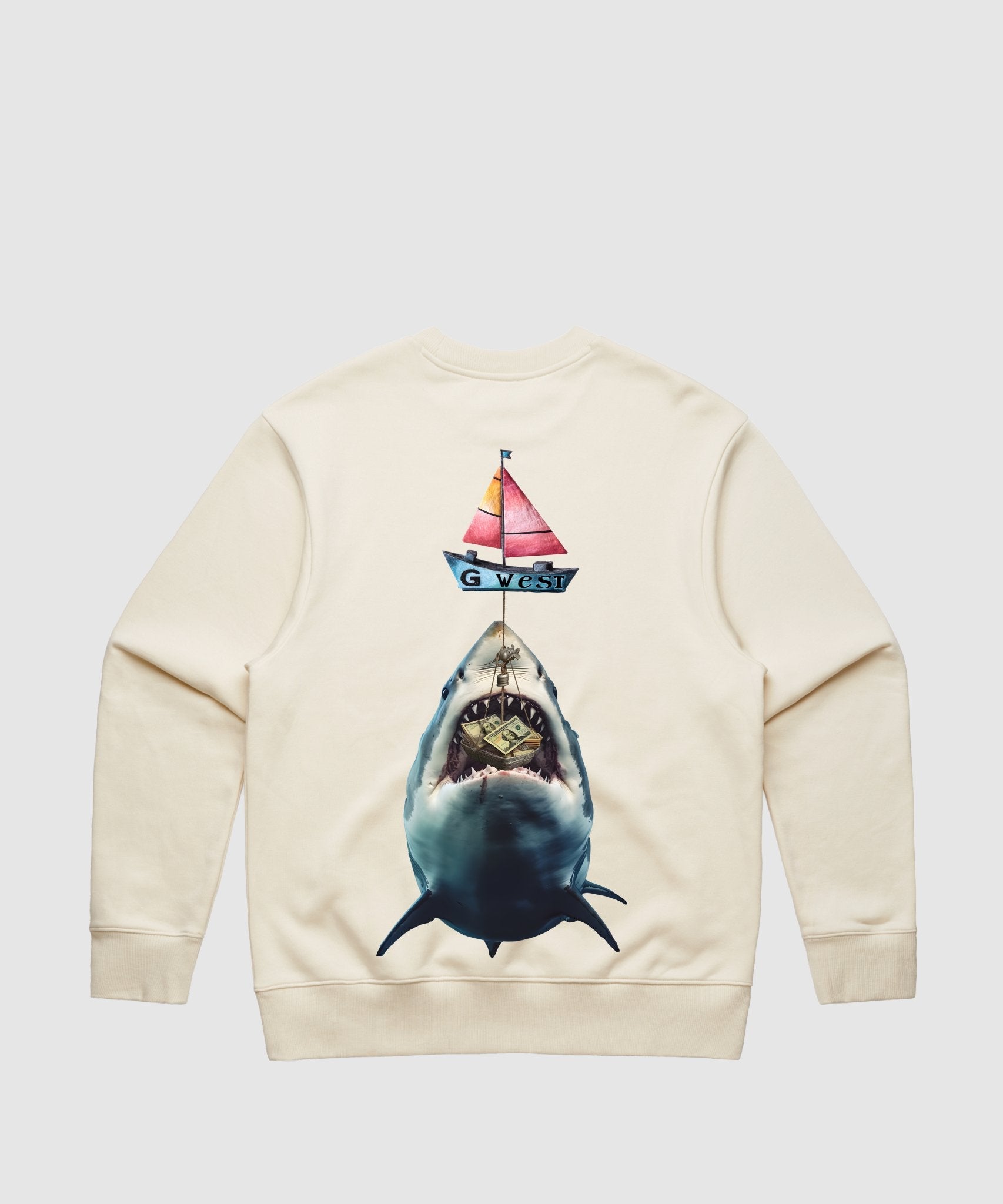 G WEST SHARK BAIT HEAVY PREMIUM CREWNECK - 6 COLORS - G West