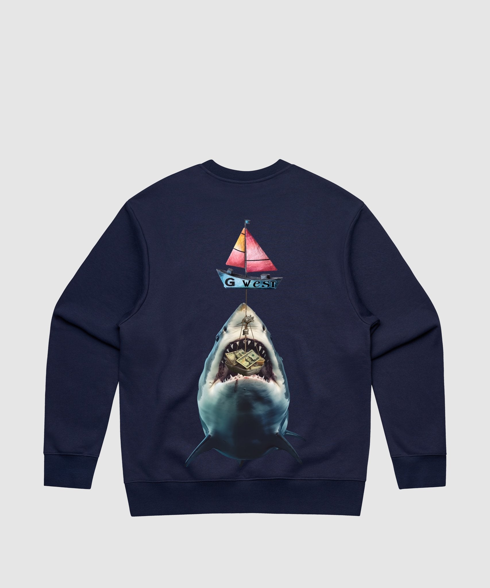 G WEST SHARK BAIT HEAVY PREMIUM CREWNECK - 6 COLORS - G West