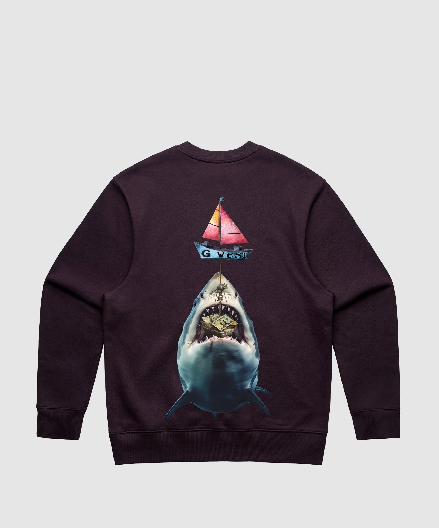 G WEST SHARK BAIT HEAVY PREMIUM CREWNECK - 6 COLORS - G West