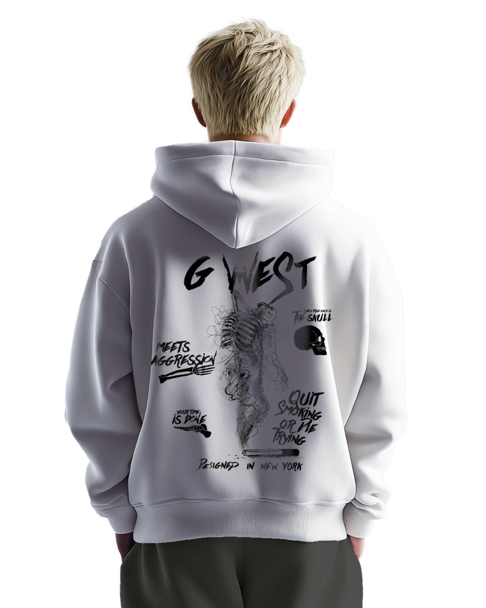 G West Smoke Skeleton Oversize Hoodie Mens Style - G West