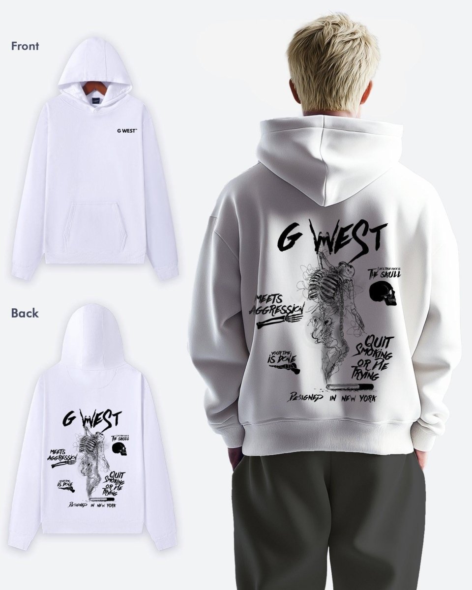 G West Smoke Skeleton Oversize Hoodie Mens Style - G West