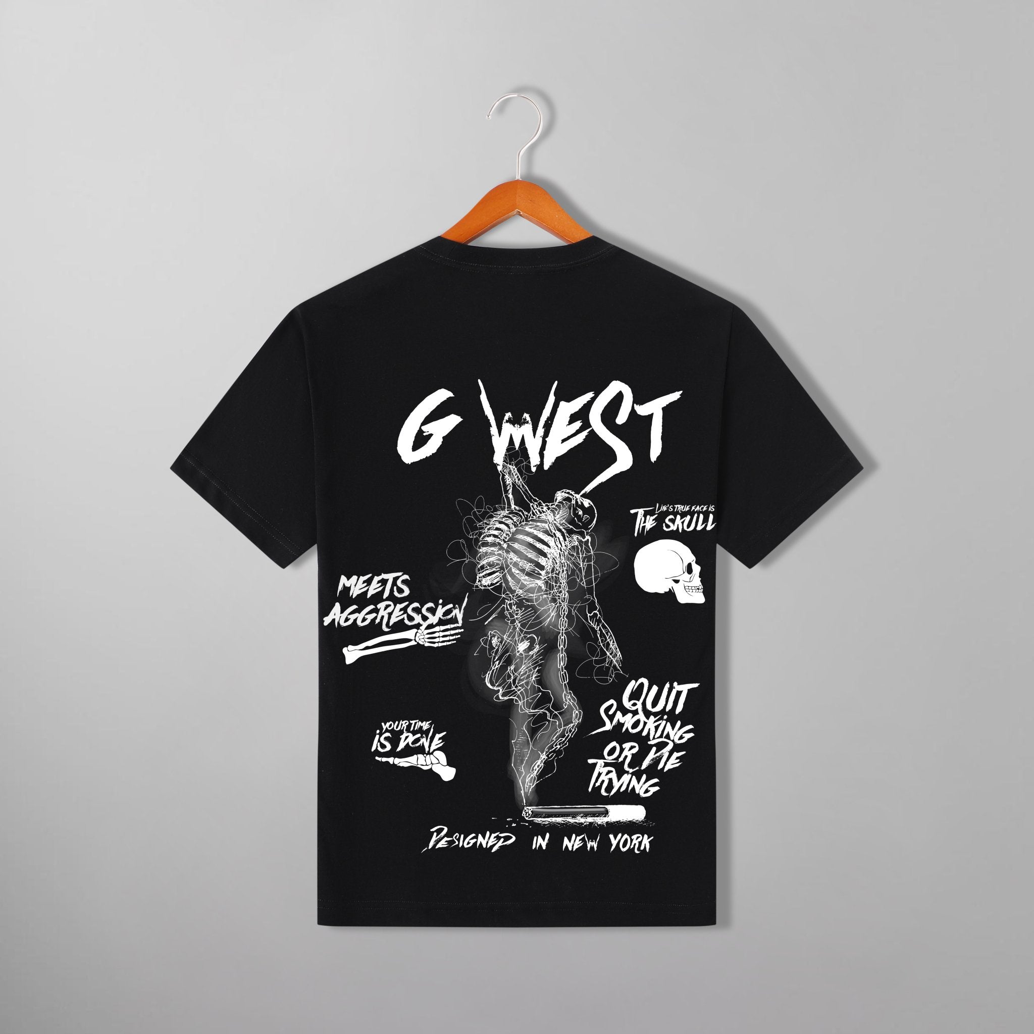 G WEST SMOKE SKELETON TEE - G West