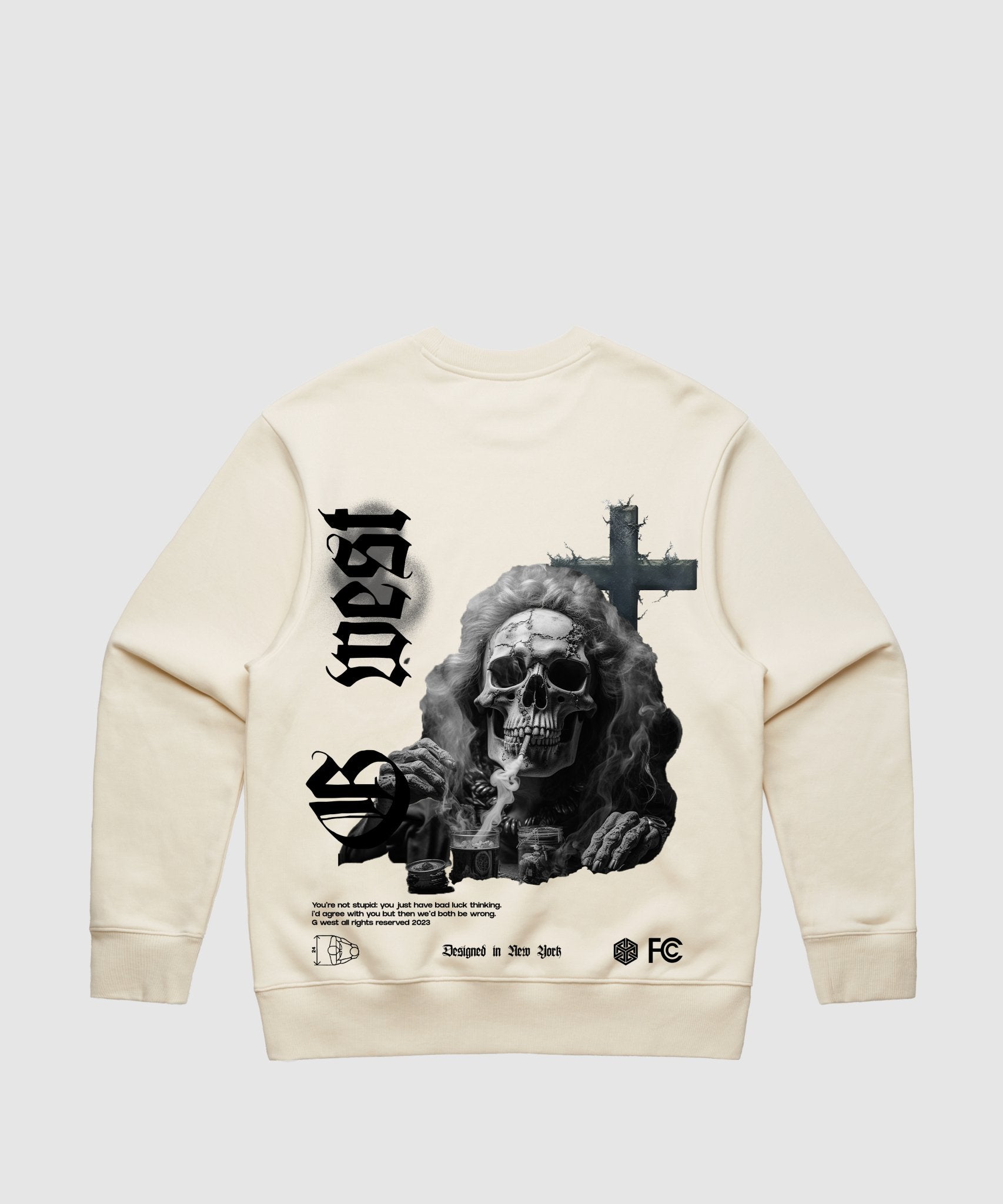 G WEST SMOKE SKULL HEAVY PREMIUM CREWNECK - 6 COLORS - G West