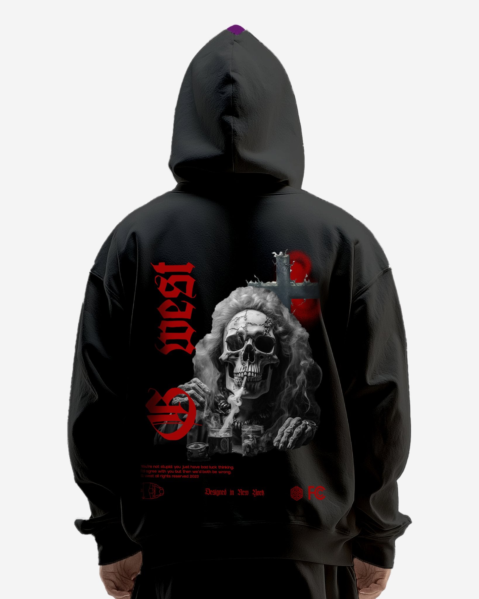 G WEST SMOKE SKULL HEAVY PREMIUM HOODIE - 6 COLORS - G West