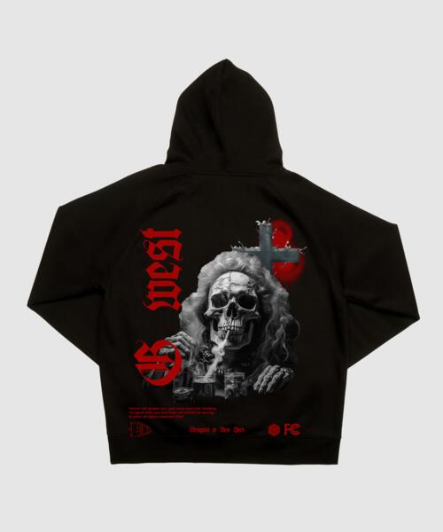 G WEST SMOKE SKULL HOODIE MENS STYLE : GWHLHD9017 - 4 COLORS - G West