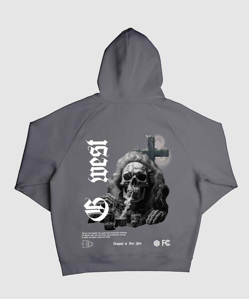 G WEST SMOKE SKULL HOODIE MENS STYLE : GWHLHD9017 - 4 COLORS - G West