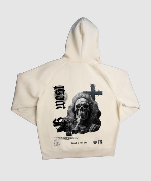 G WEST SMOKE SKULL HOODIE MENS STYLE : GWHLHD9017 - 4 COLORS - G West