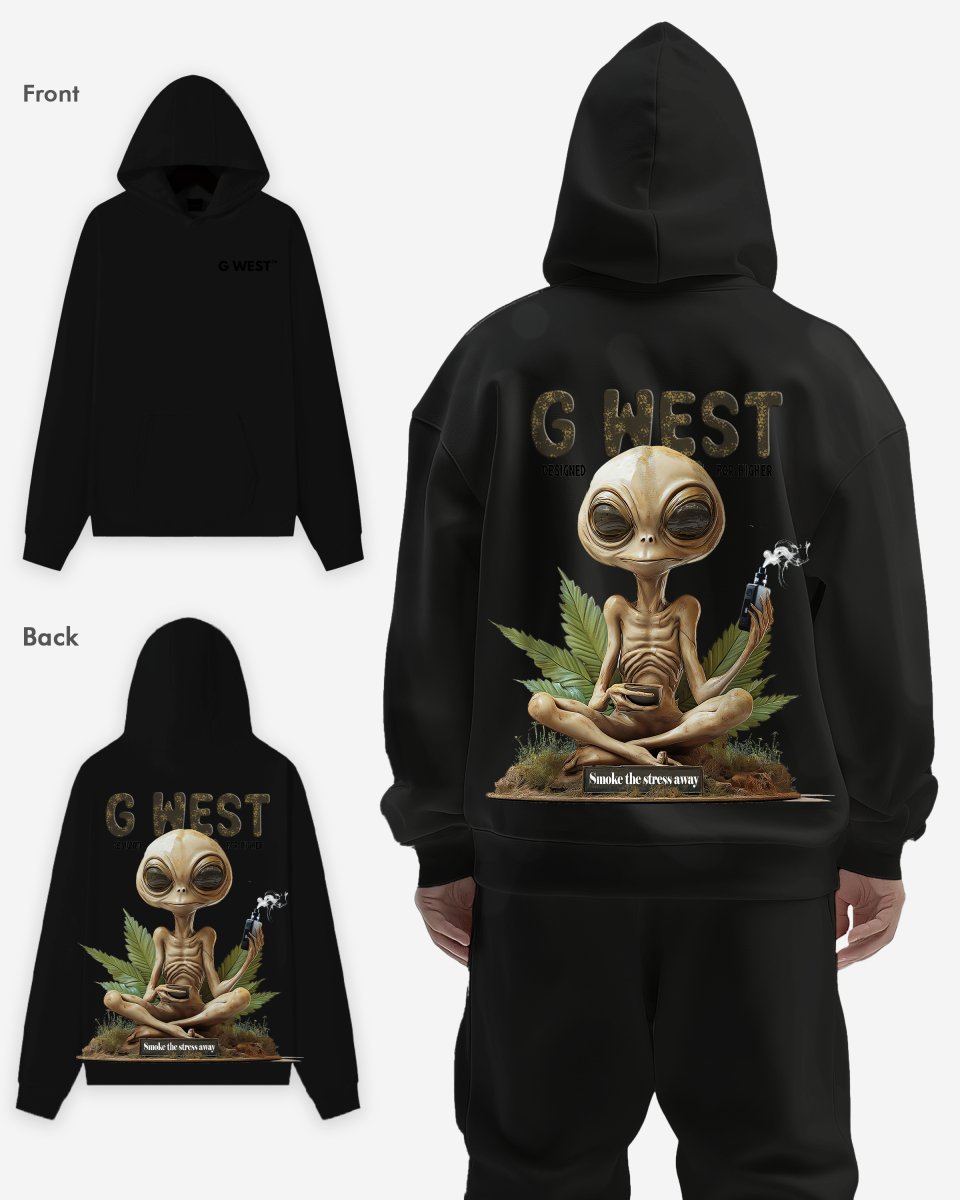 G West Smoking Alien Oversize Hoodie - G West