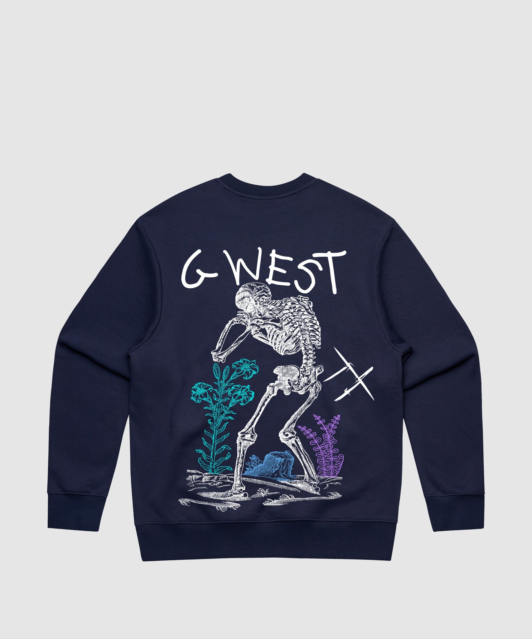 G WEST SORROW SKELETON HEAVY PREMIUM CREWNECK - 6 COLORS - G West