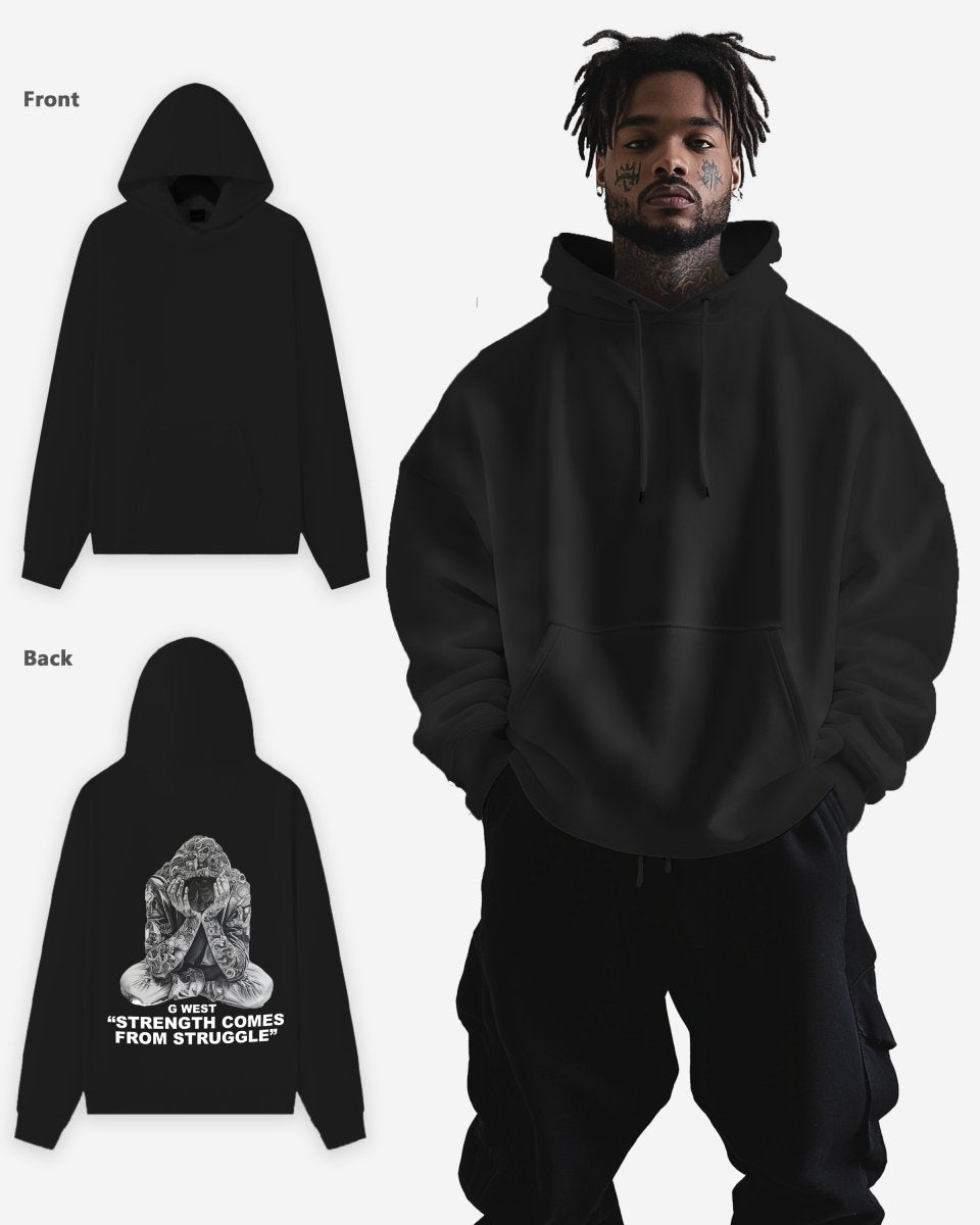 G West Strength Come from Struggle Oversize HOODIE - G West