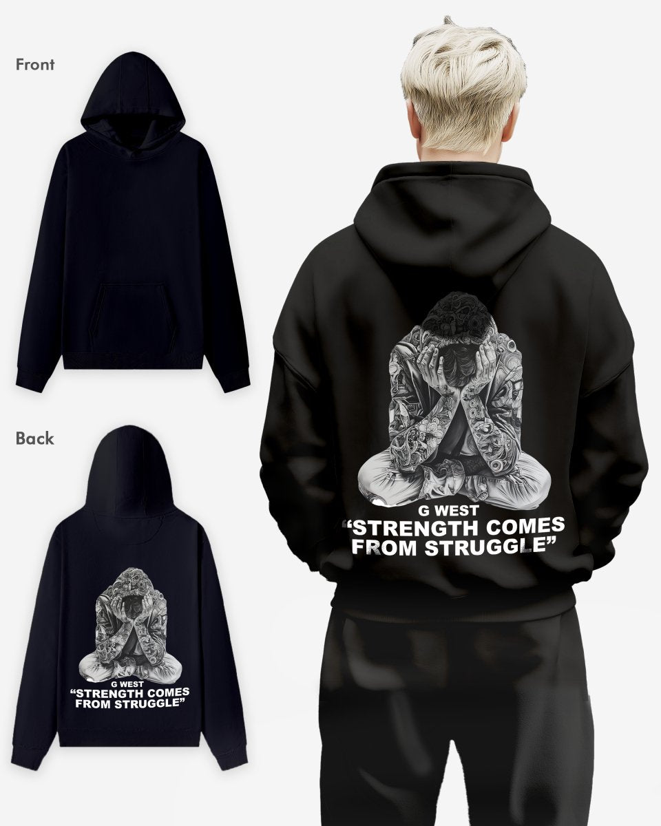 G West Strength Come from Struggle Oversize HOODIE - G West