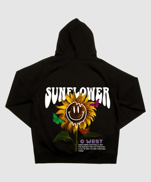 G WEST SUN FLOWER HOODIE : GWHLHD9025 - 2 COLORS - G West