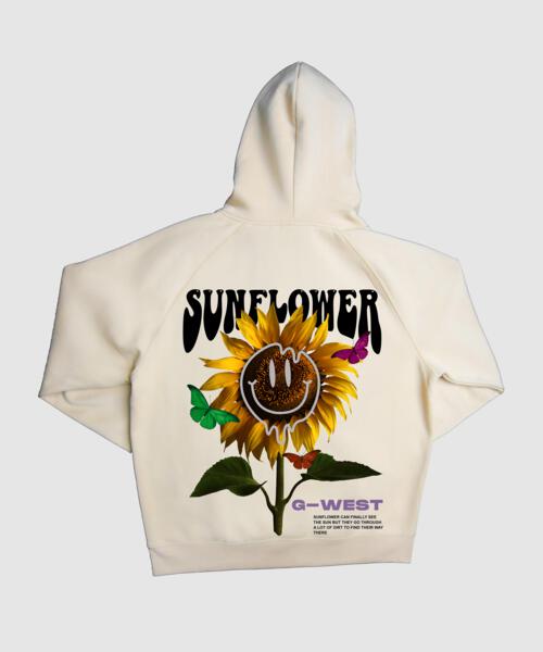 G WEST SUN FLOWER HOODIE : GWHLHD9025 - 2 COLORS - G West