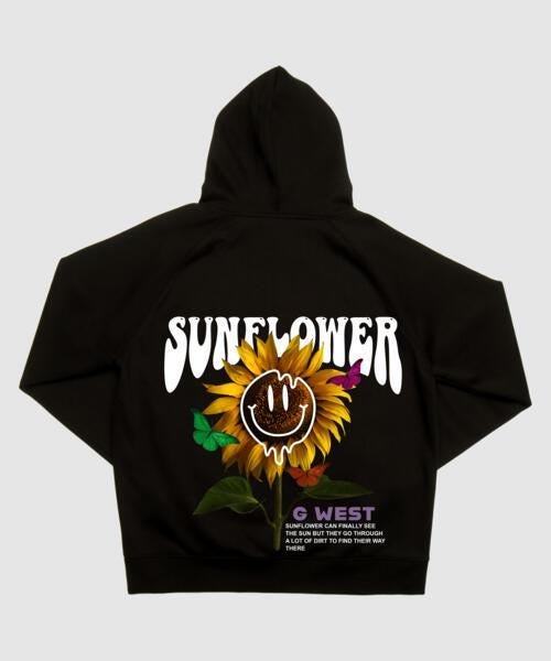 G West Sun Flower Hoodie : Gwhlhd9025 - 2 Colors - G West