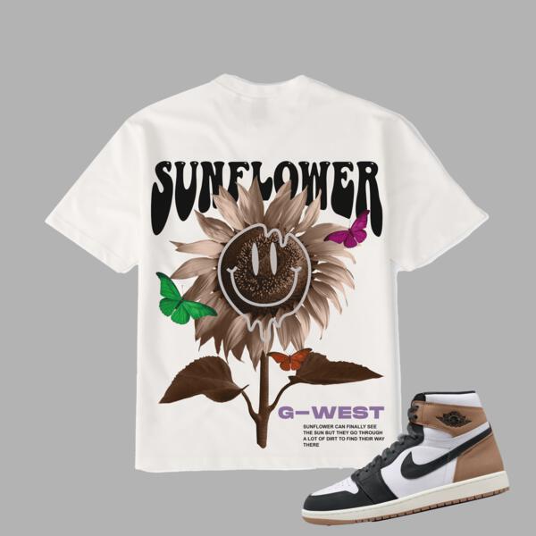 G WEST SUNFLOWER LIFE STYLE T SHIRT : GWPPT9025 - 2 COLORS - G West