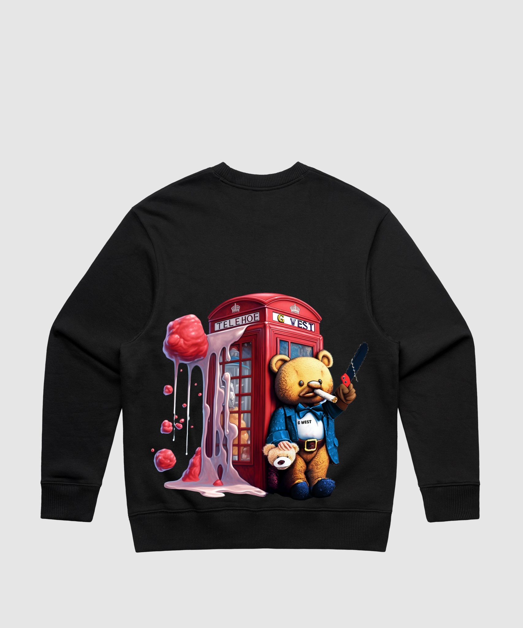 G WEST TEDDY BEAR BOOTH HEAVY PREMIUM CREWNECK - 6 COLORS - G West