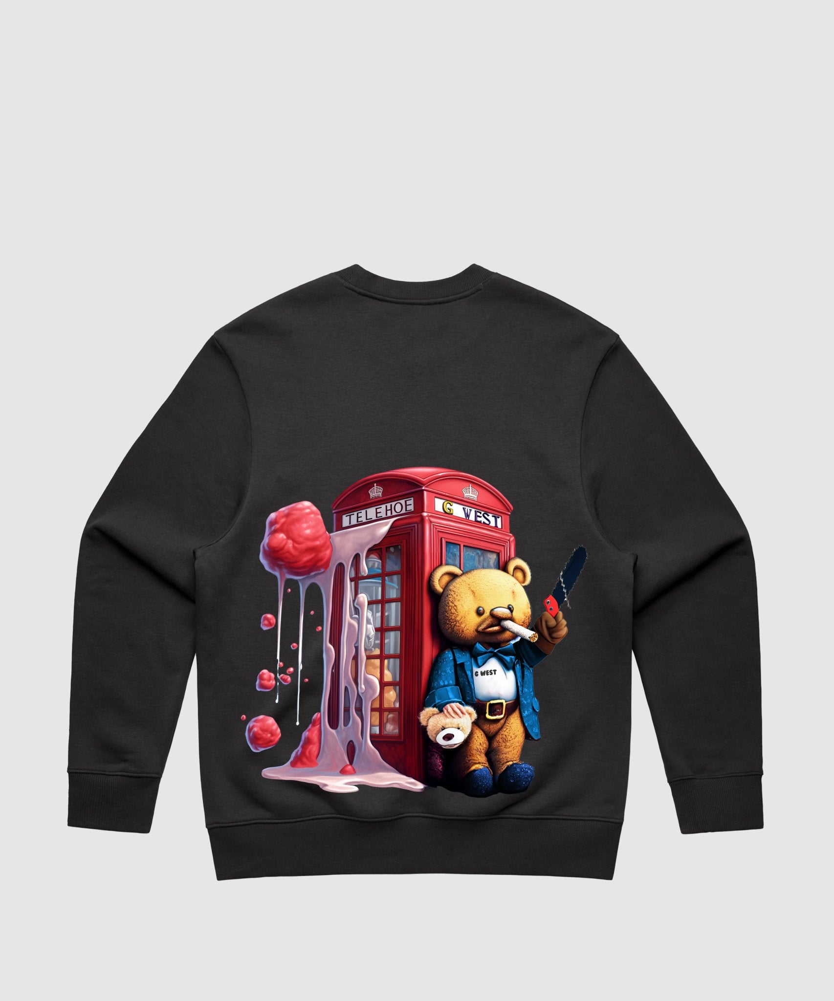 G WEST TEDDY BEAR BOOTH HEAVY PREMIUM CREWNECK - 6 COLORS - G West