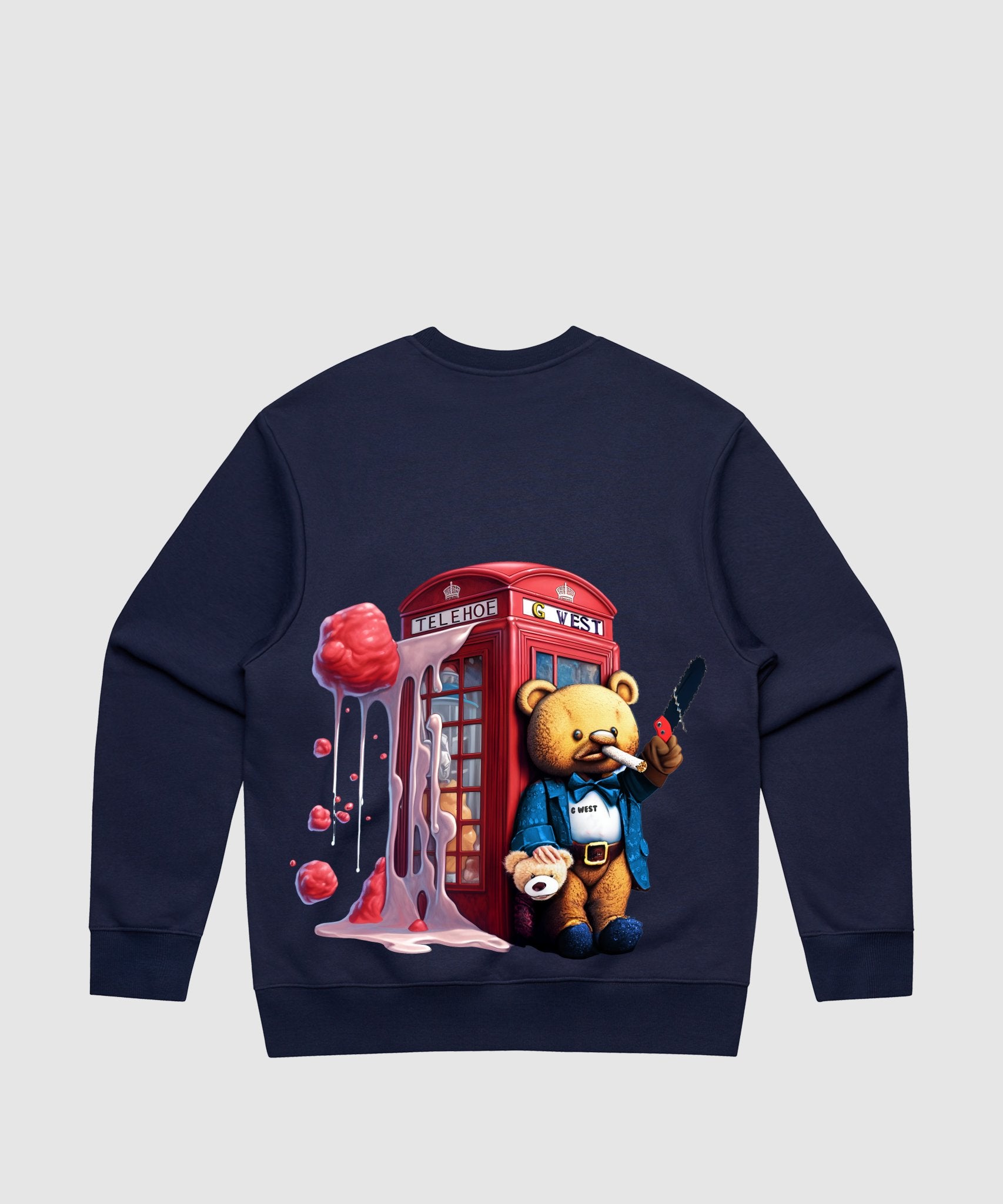 G WEST TEDDY BEAR BOOTH HEAVY PREMIUM CREWNECK - 6 COLORS - G West