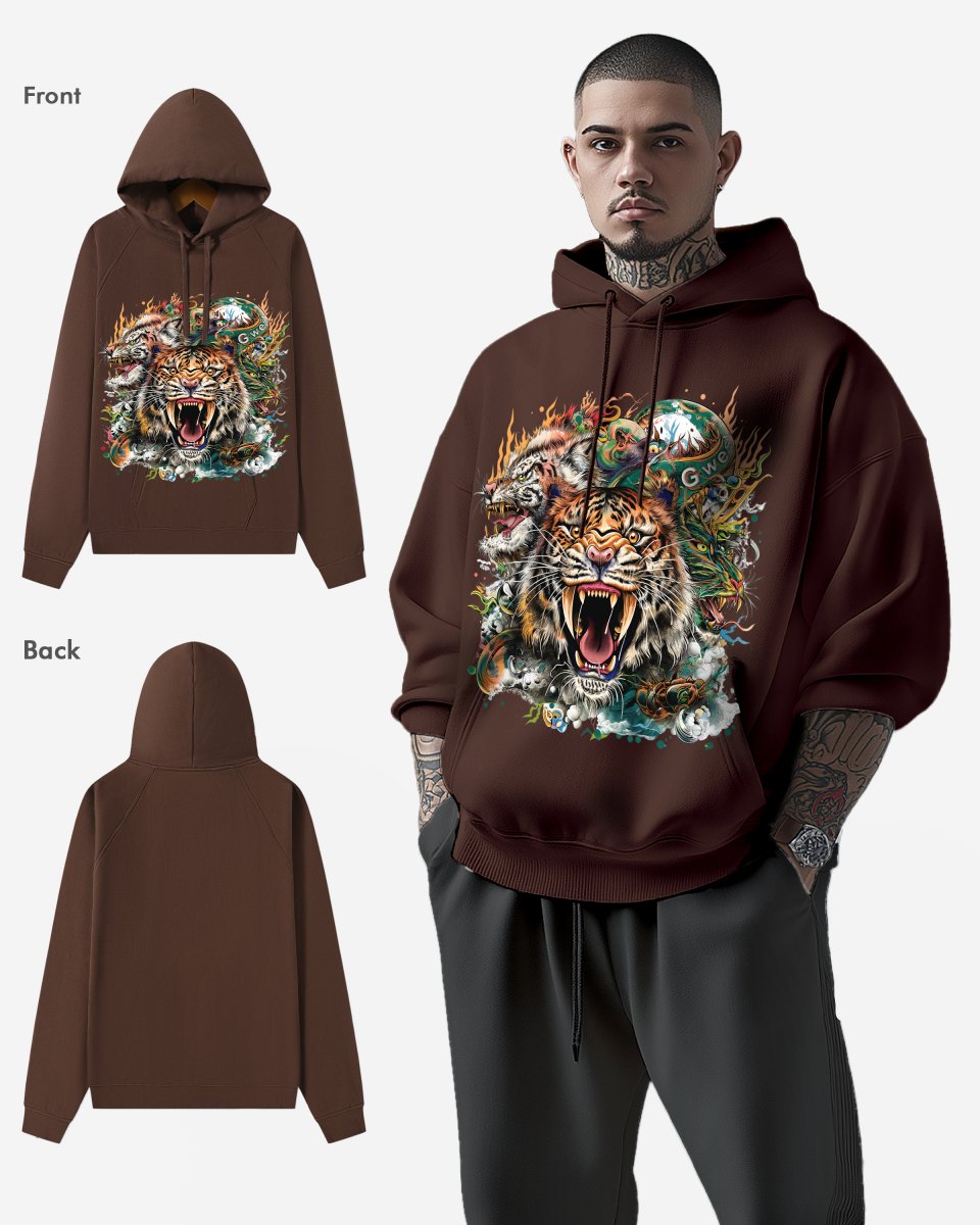 G WEST TIGER DRAGON OVERSIZE HOODIE - G West