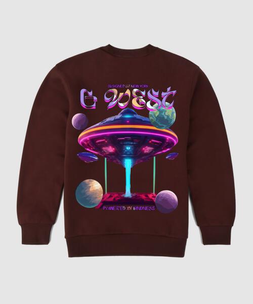 G West UFO Fleece Crewneck With Invisible Zippers - GWPCRWL5038 - 2 COLORS - G West