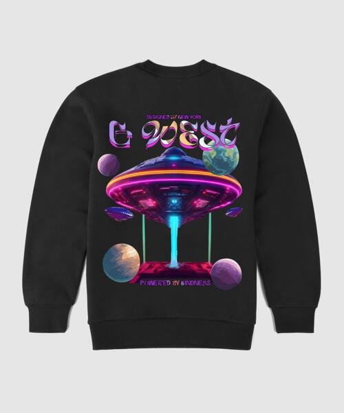 G West Ufo Fleece Crewneck With Invisible Zippers - Gwpcrwl5038 - 2 Colors - G West