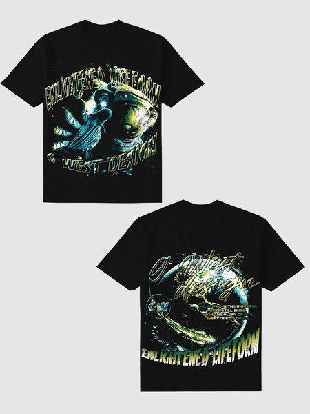 G West Universe Premium Tee Front And Back Print - G West