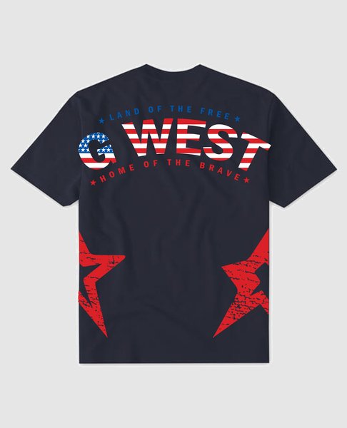 G West USA Flag Arch Logo Tee GWDTFL9065 - 2 COLORS - G West