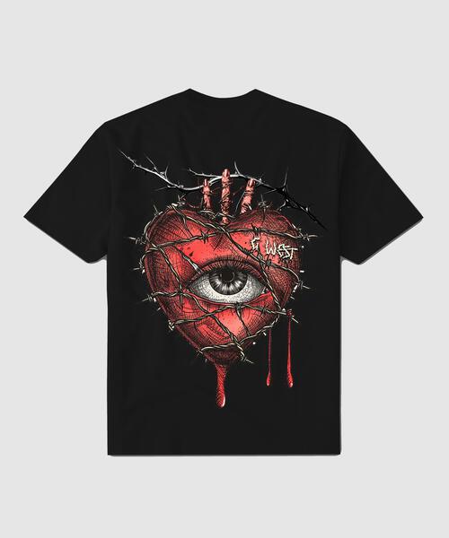 G WEST WIRE HEART T SHIRT : GWPBAST5051 - 3 COLORS - G West
