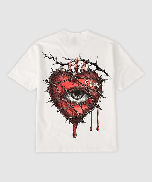 G WEST WIRE HEART T SHIRT : GWPBAST5051 - 3 COLORS - G West