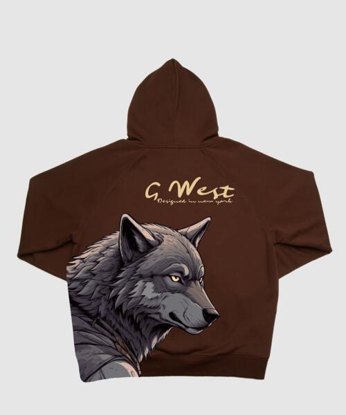 G WEST WOLF HOODIE : GWHLHD9033 - 3 COLORS - G West