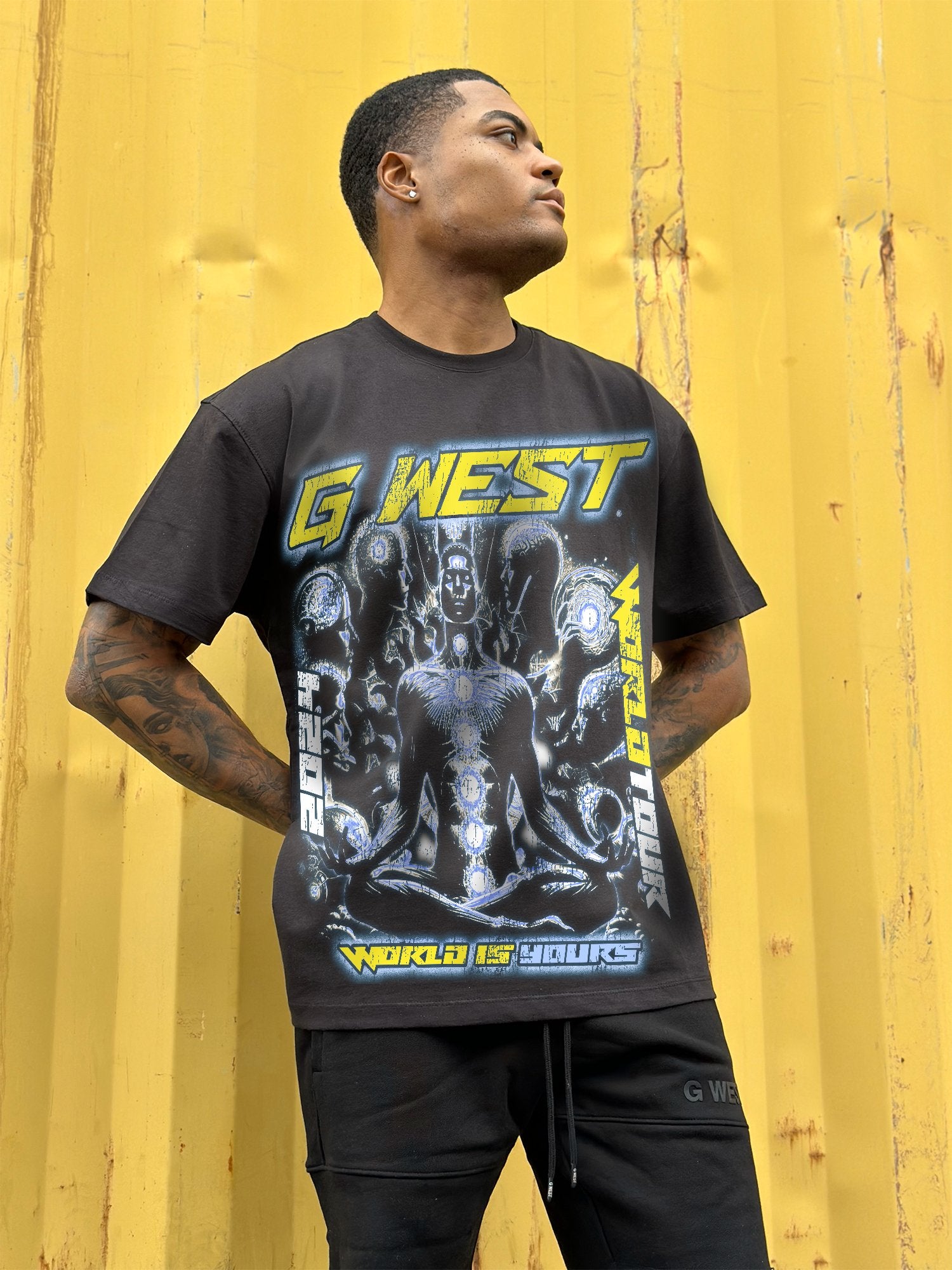 G West World is Yours PREMIUM TEE FRONT AND BACK PRINT - G West