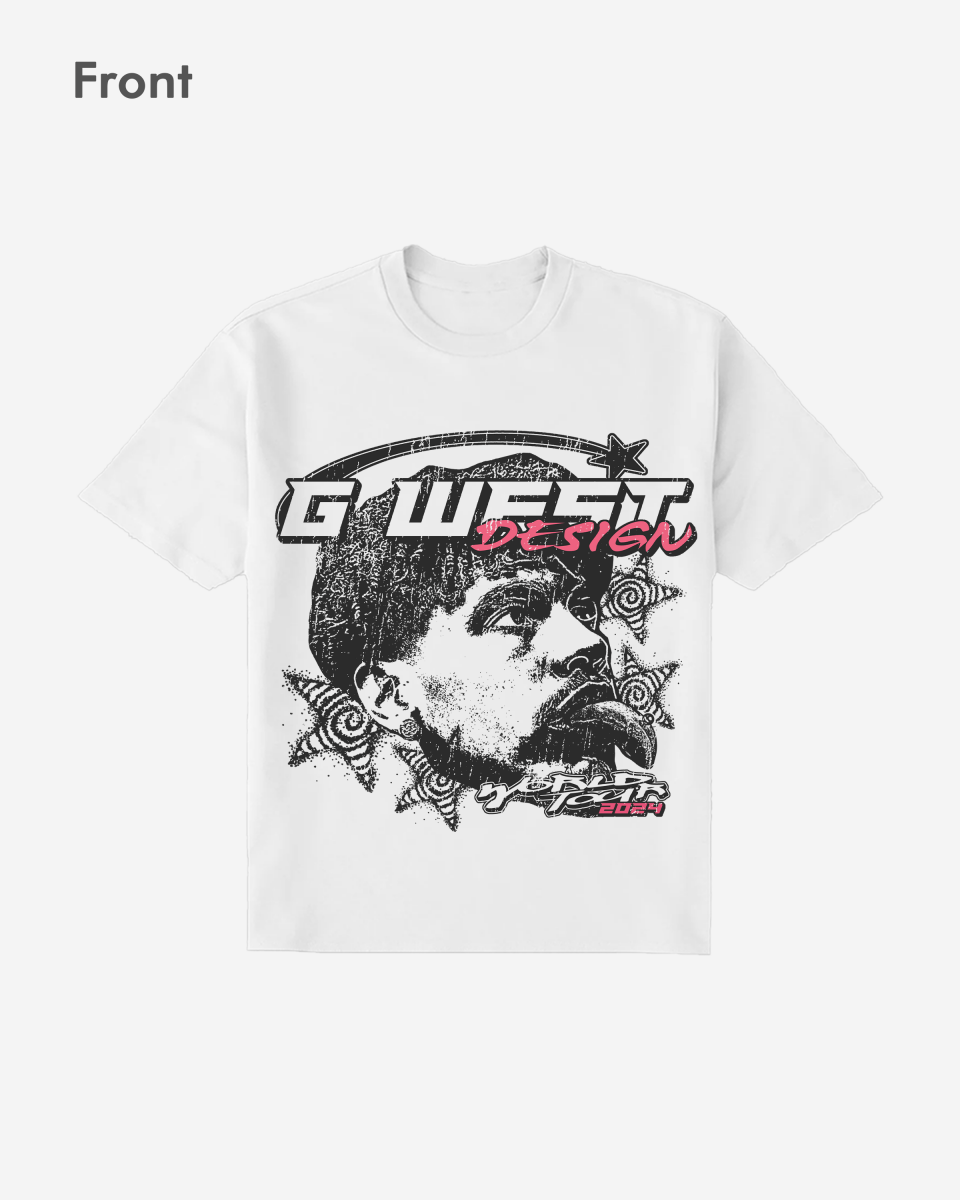 G West World Tour White Tee Big and Tall - G West