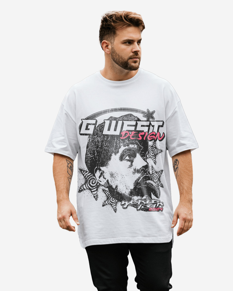 G West World Tour White Tee Big and Tall - G West