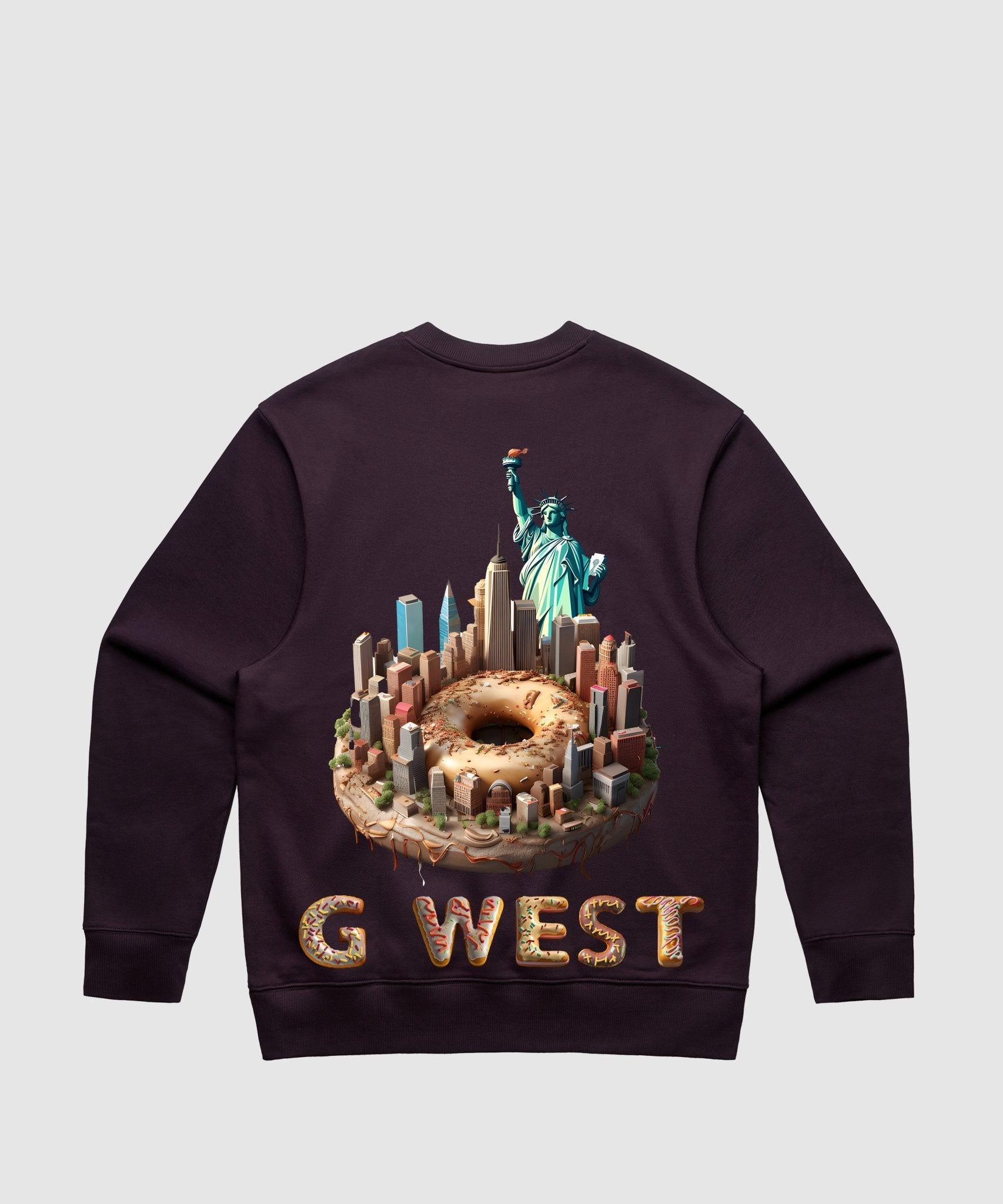 G WEST NYC DONUT HEAVY PREMIUM CREWNECK - 6 COLORS - G West