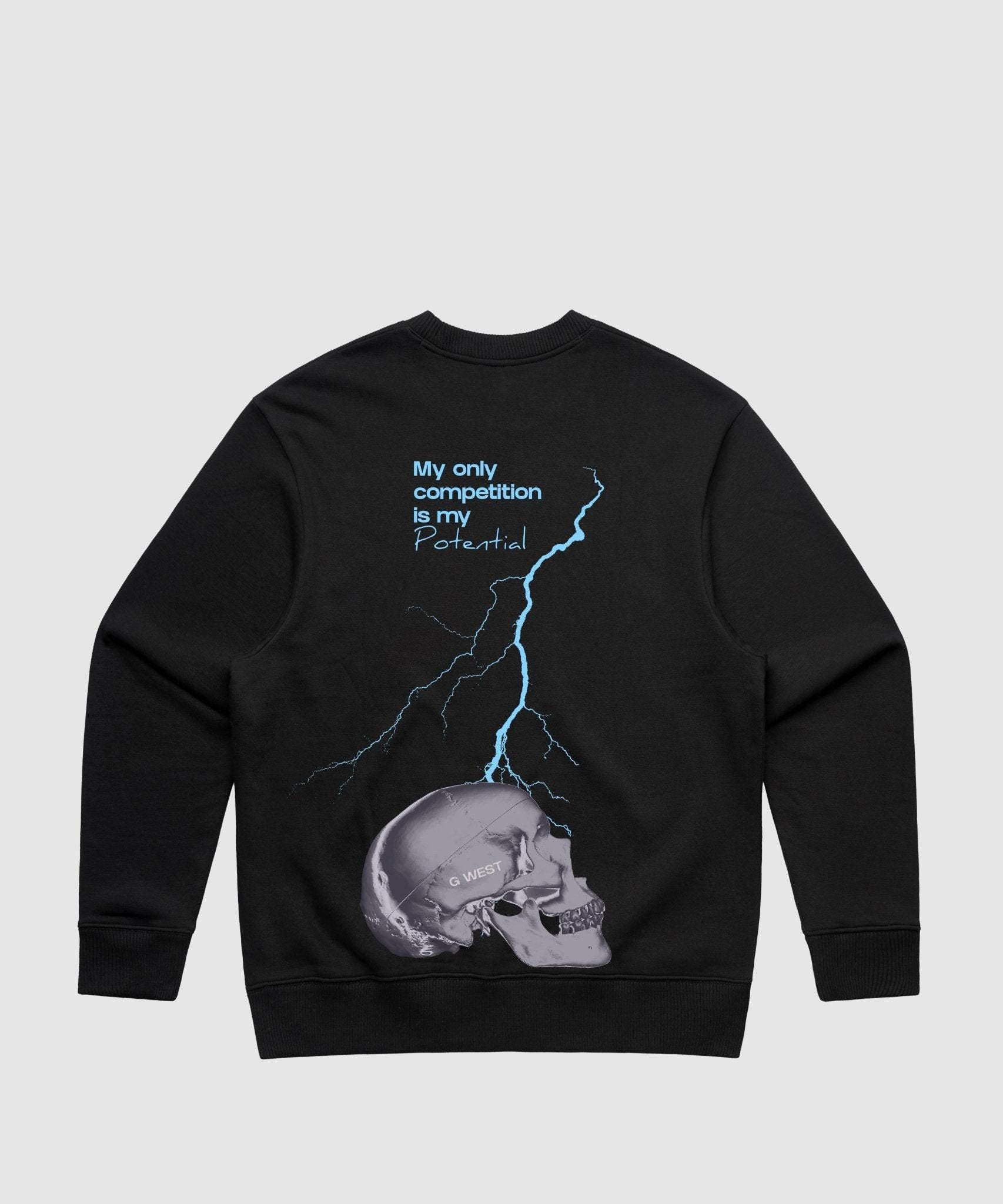 G WEST LIGHTING SKULL HEAVY PREMIUM CREWNECK - 6 COLORS - G West