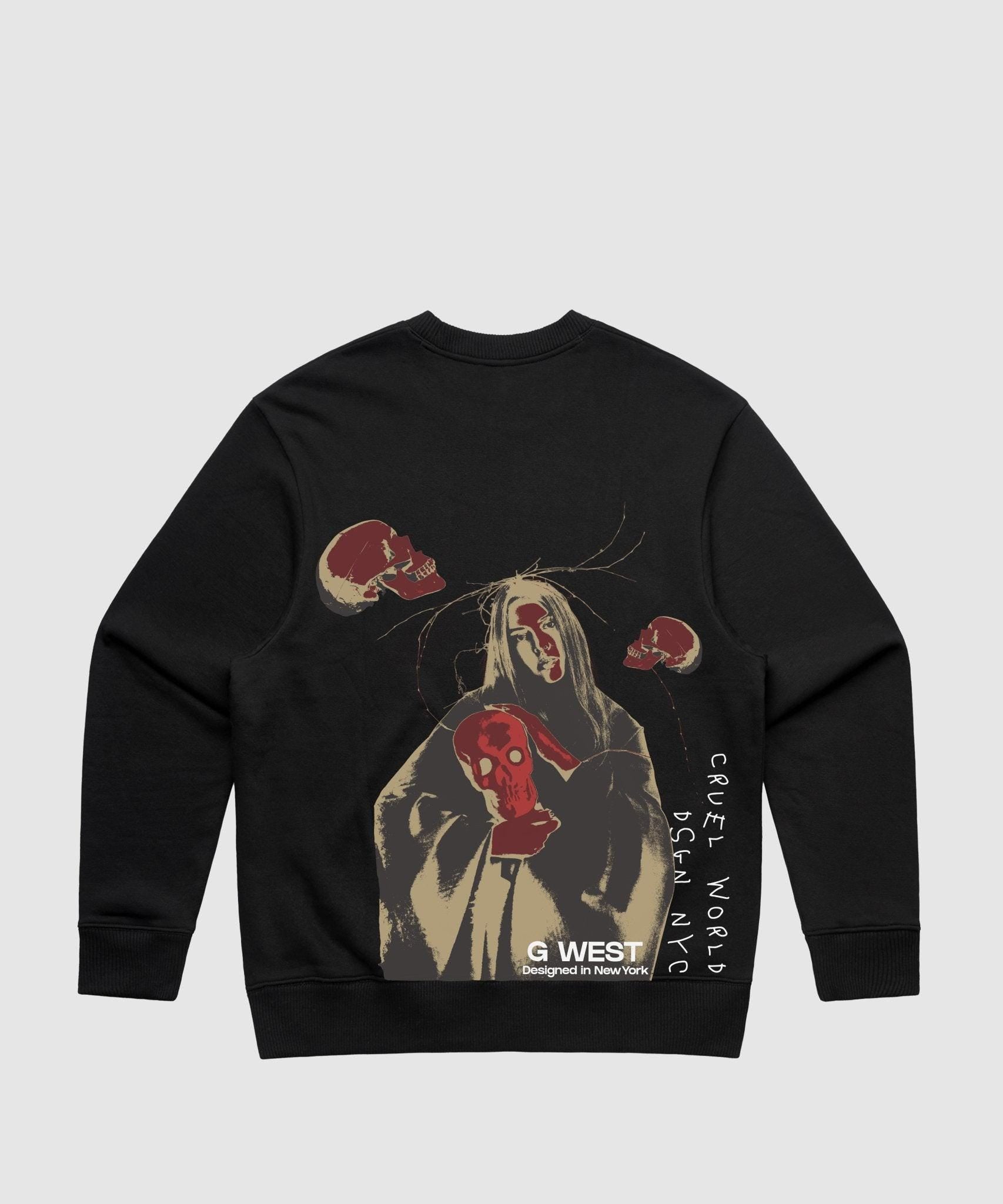 G WEST RED SKULL HEAVY PREMIUM CREWNECK - 6 COLORS - G West