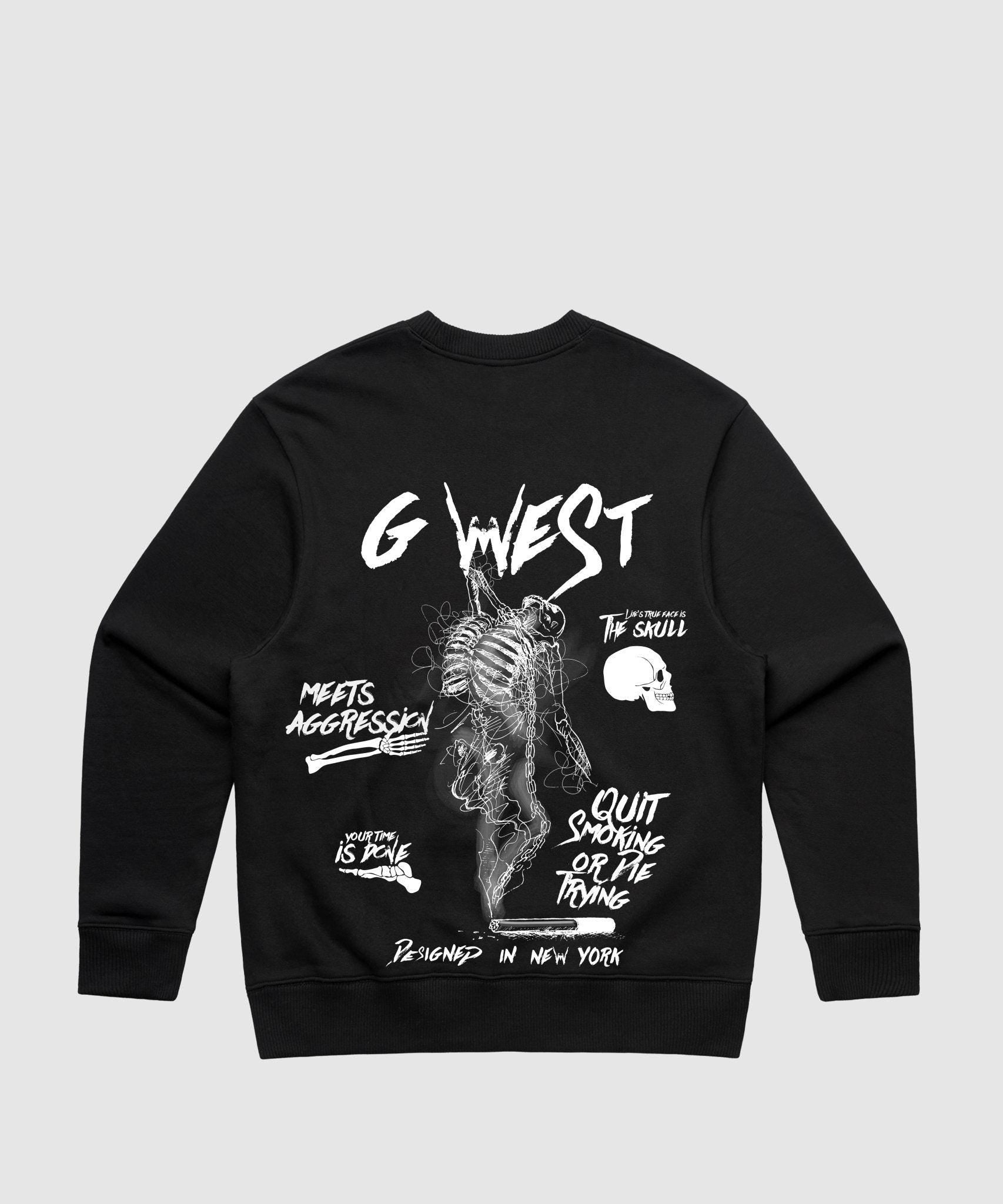 G WEST DANCING SKELETON HEAVY PREMIUM CREWNECK - 6 COLORS - G West