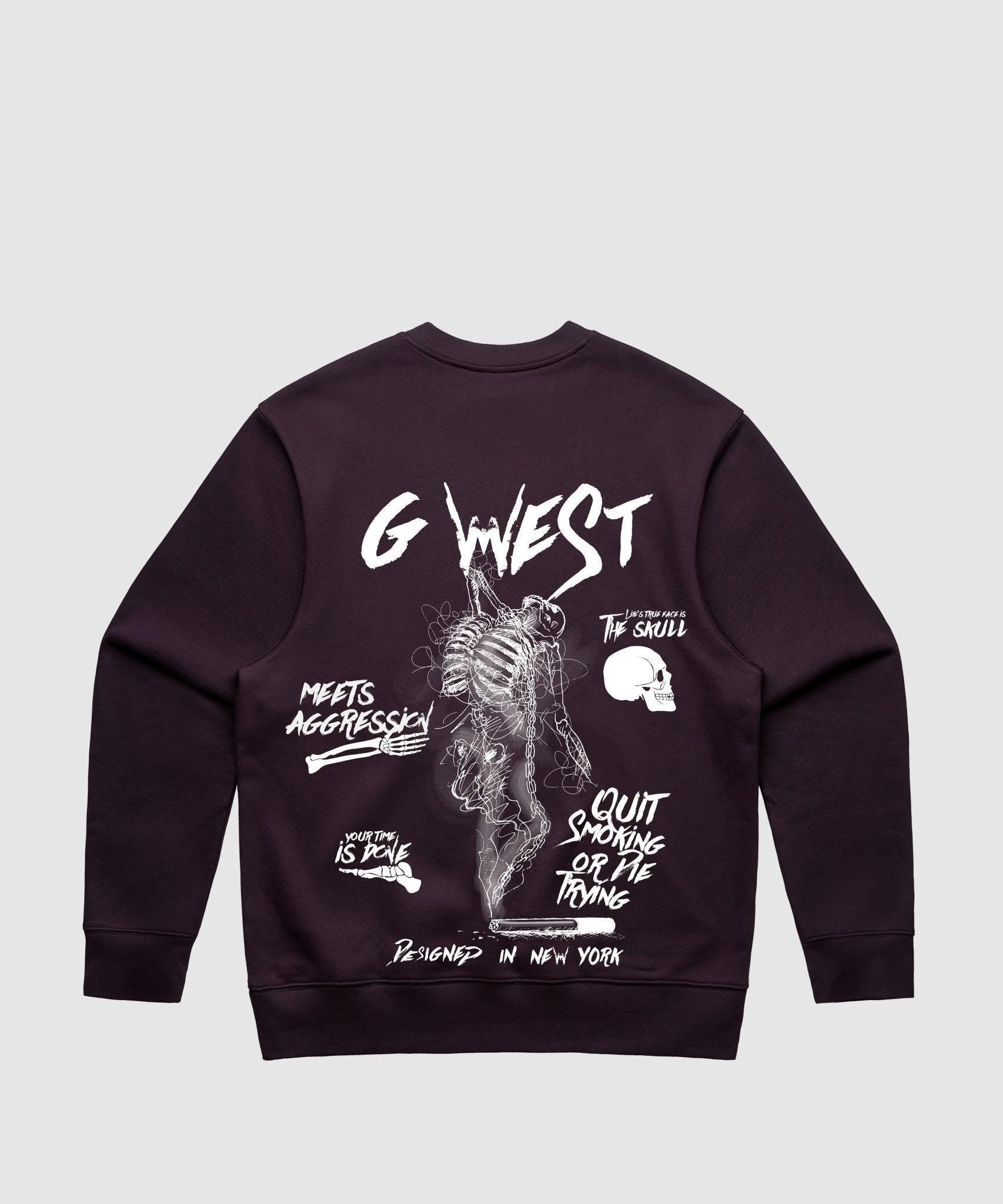 G WEST DANCING SKELETON HEAVY PREMIUM CREWNECK - 6 COLORS - G West