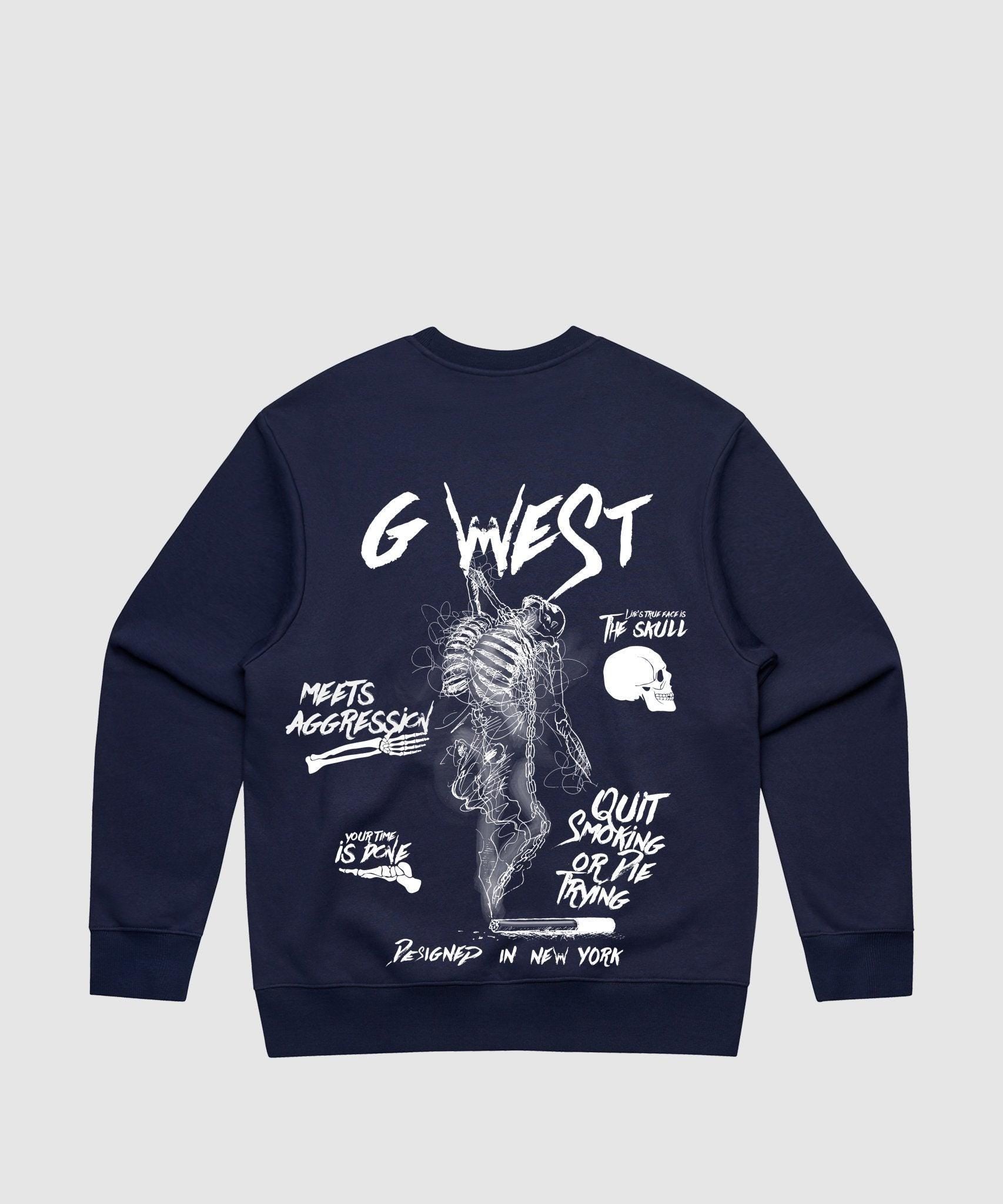 G WEST DANCING SKELETON HEAVY PREMIUM CREWNECK - 6 COLORS - G West