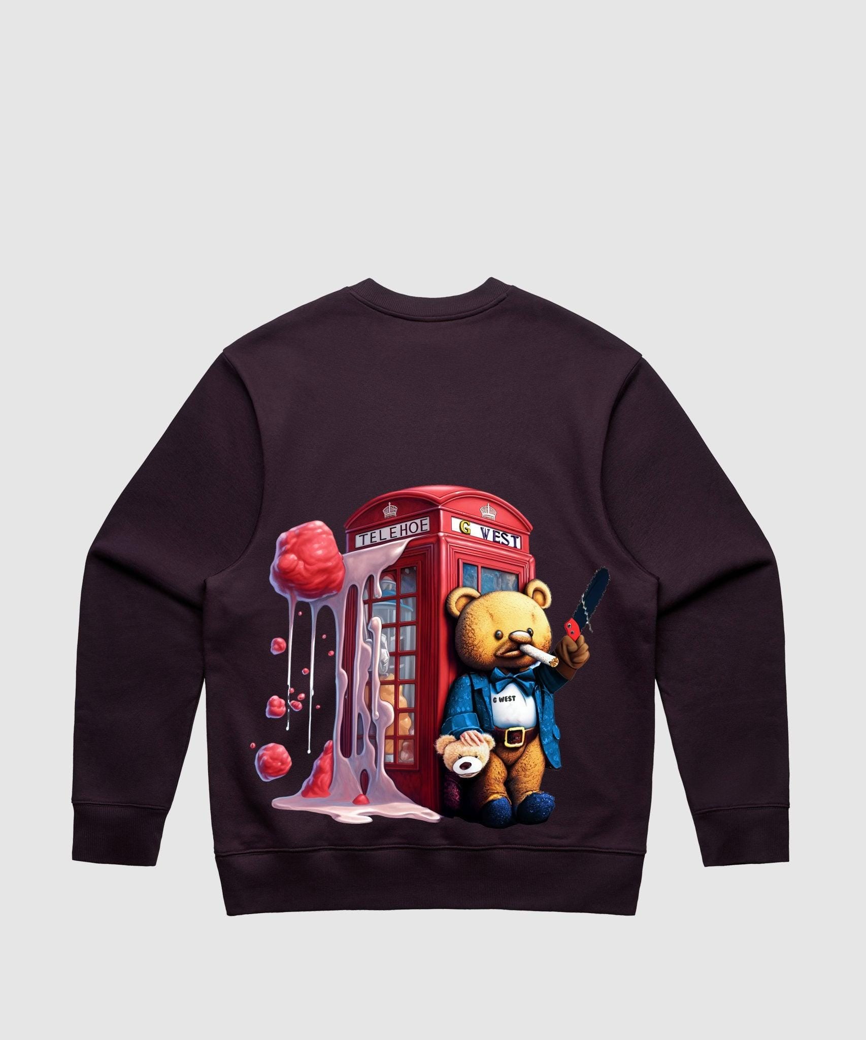 G WEST TEDDY BEAR BOOTH HEAVY PREMIUM CREWNECK - 6 COLORS - G West