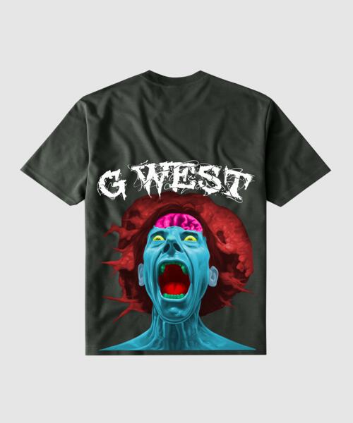 G WEST PREMIUM ERUPT BRAIN T-SHIRT : GWGTL7002 - 5 COLORS - G West