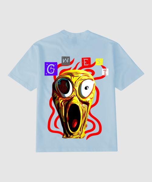 G WEST PREMIUM T SHIRT SCARY FACE : GWGTL7003 - 2 COLORS - G West