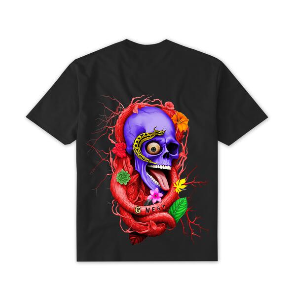 G WEST PREMIUM SNAKE SKULL T-SHIRT - GWGTL7005 - 5 COLORS - G West