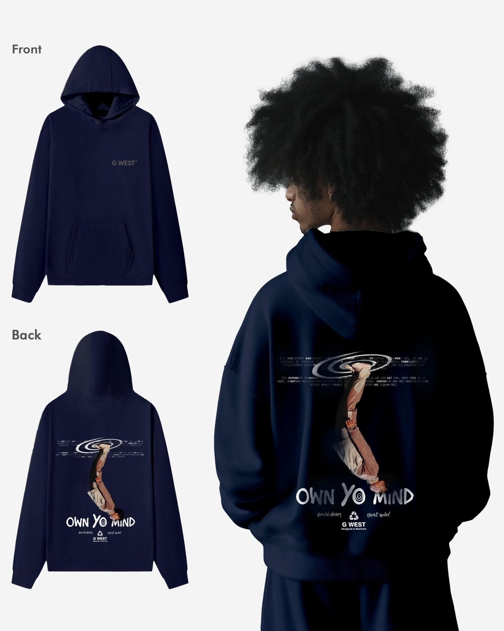 G WEST OWN YO MIND HEAVY PREMIUM OVERSIZED HOODIE - G West